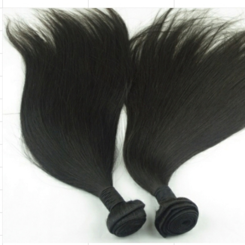 Straight human hair bundles